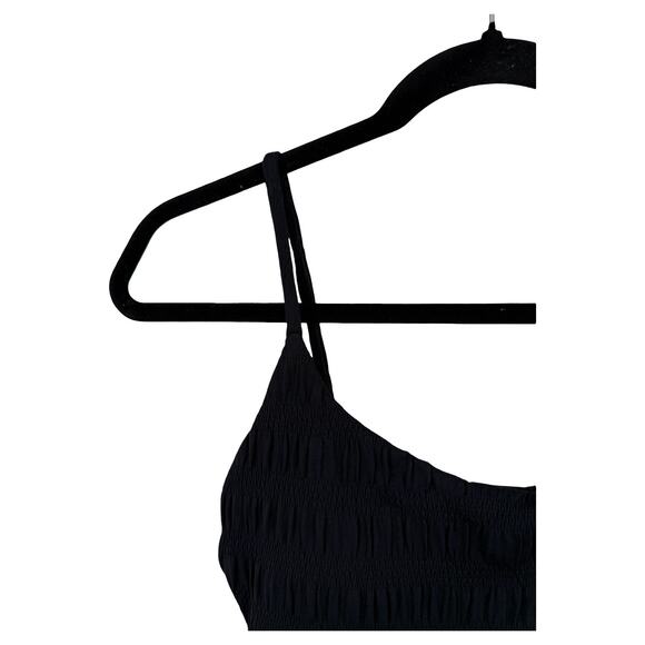 Andie The Liku Smocked scoop back one piece swimsuit black size Medium M - Picture 3 of 8